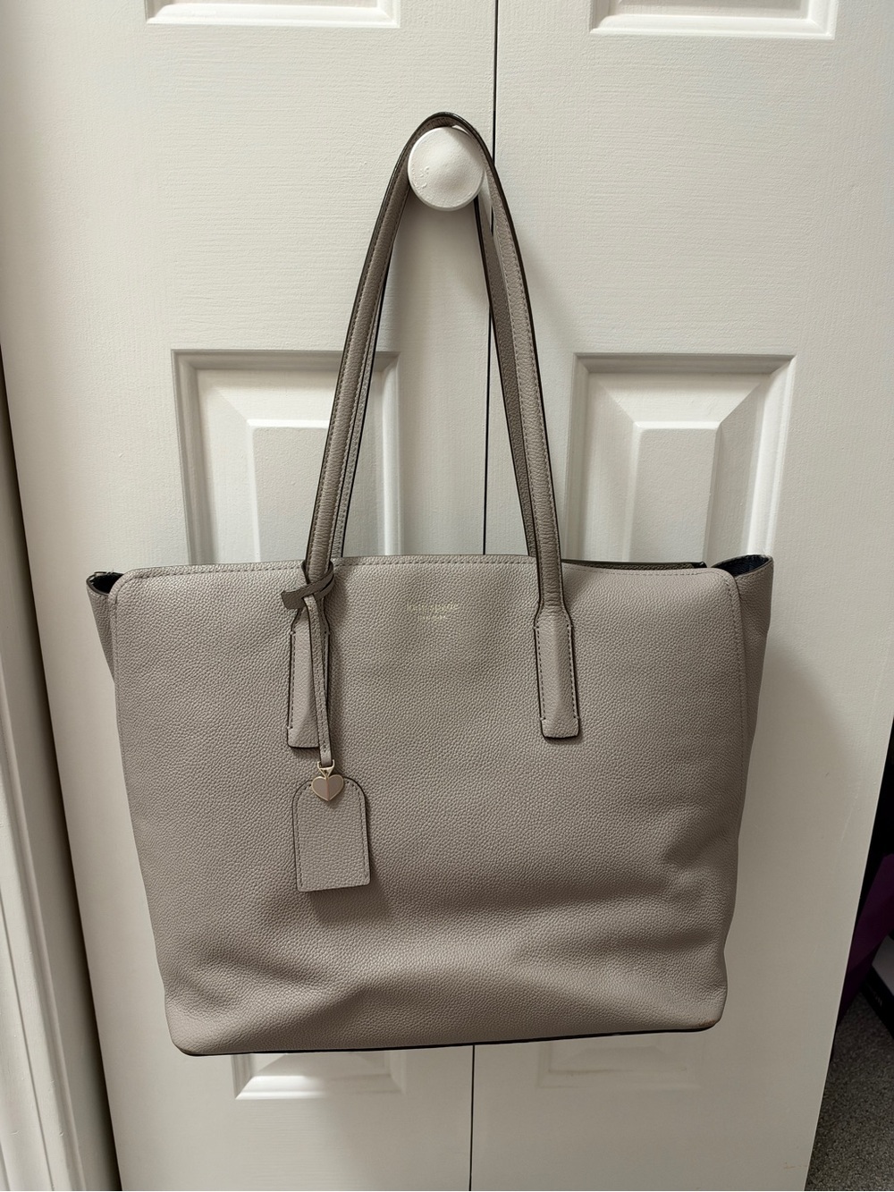 Kate Spade Leather Tote Bag in Light Taupe